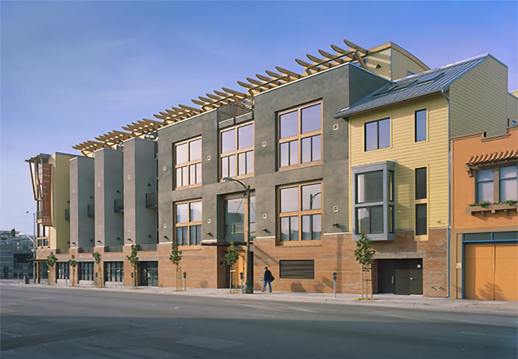 Urban residential building with modern powder-coated window systems